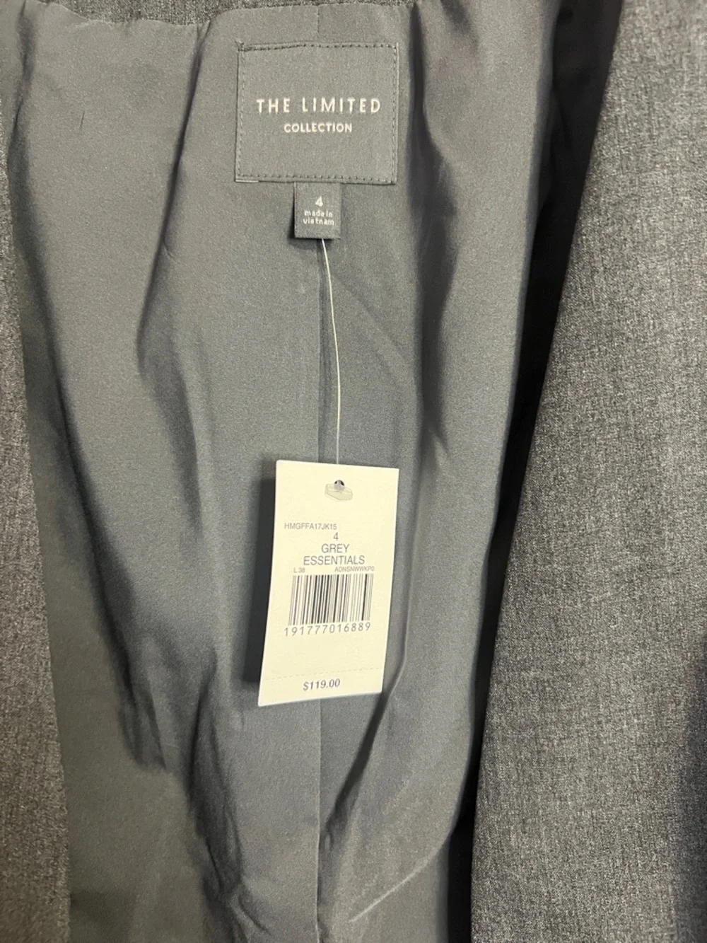 The Limited Grey Open-Front Blazer with Flared Sleeves - Picture 3 of 4